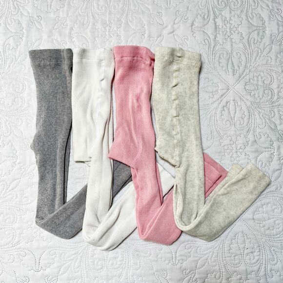 Hanna Andersson Knit Footless Tights Bundle Size 4 - Picture 2 of 7